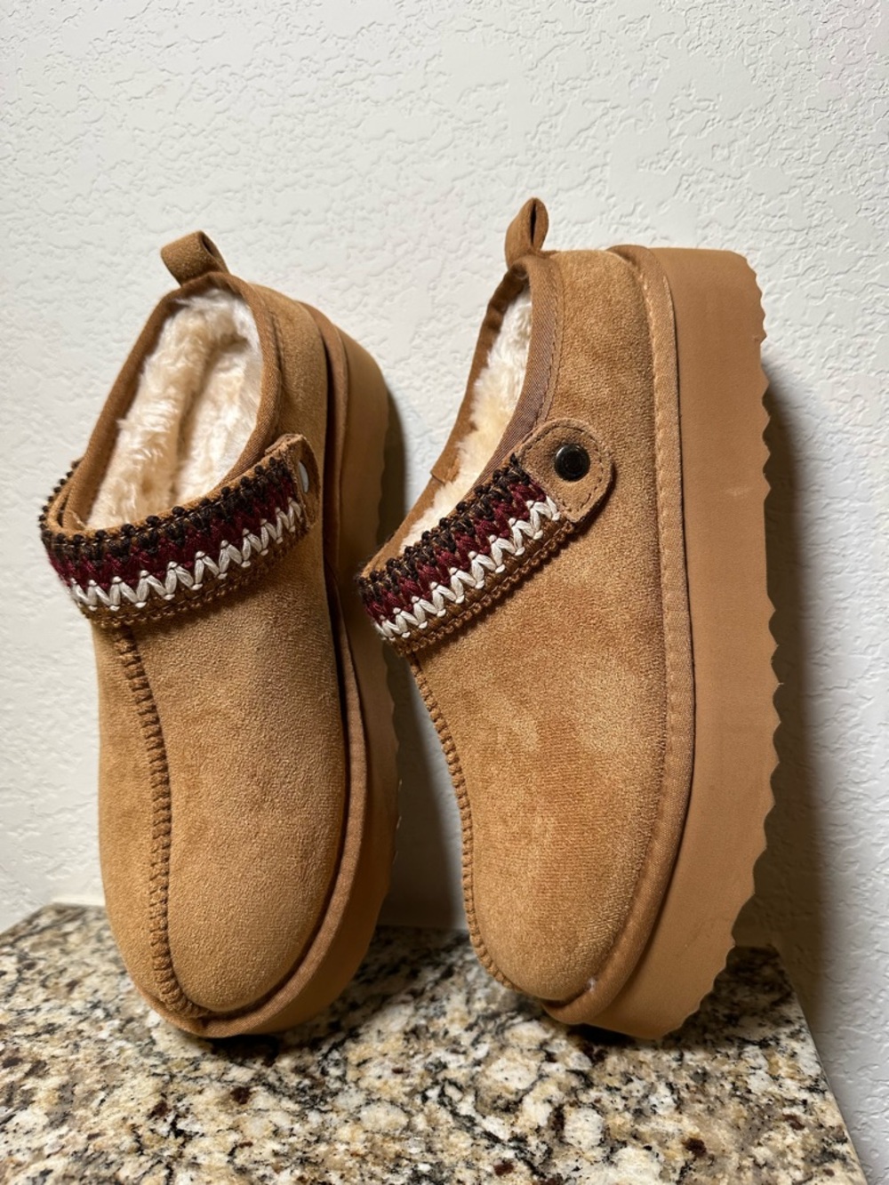 Storm Faux Shearling-Lined Slip-On in Camel